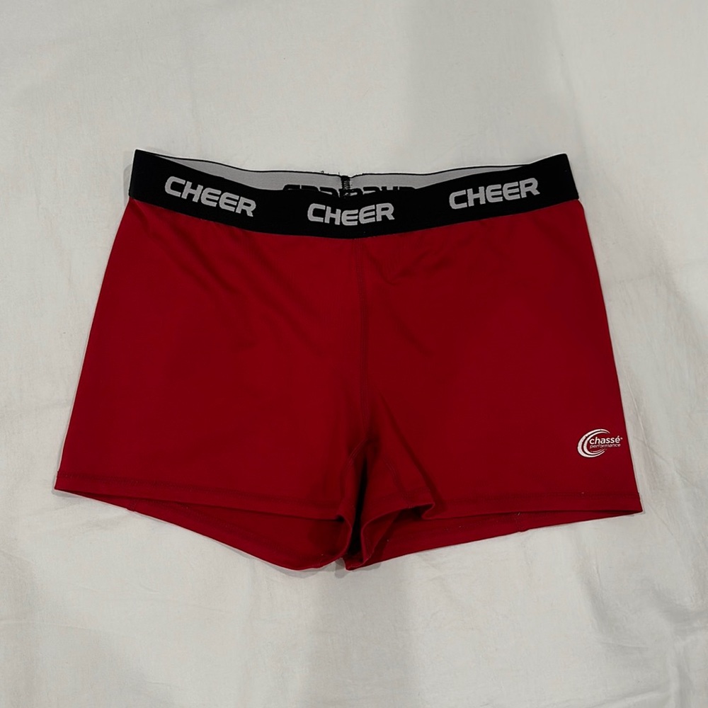 Chase Performance Red Cheer Spandex Shorts
